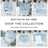 Niedlicher Winterbär Blue Baby Dusche Wasserflaschenetikett