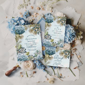 Winter Blue Floral Quinceañera Save The Date