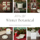 Watercolor Winter Botanical Pattern Magnet