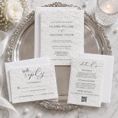 Winter Wedding White & Black Simple RSVP Karte