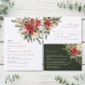 Weihnachts Pine Floral All in One Wedite Einladung (Personalisiere diese Kollektion eines unabhängigen Creators.)