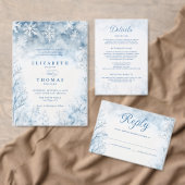 Winterliche Hochzeit mit fallendem Schnee im Wald (Personalisiere diese Kollektion eines unabhängigen Creators.)