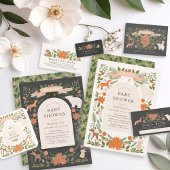 Winter Foliage Woodland Animals Kinderdusche Pappteller