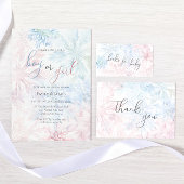 Junge oder Mädchen Winter Pink Blue Snowflake Einladung