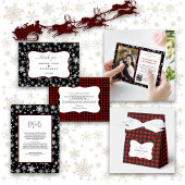 Winter Holiday Snowflakes Red Buffalo Wedding Save The Date