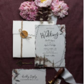 Rabe, Wald und sichelförmige Mond-Einzelkarte Einladung