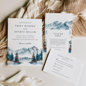 Wintergebirge Pinienbäume Hochzeit Save The Date