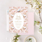 Ticket für den Winter Pink Floral Diaper Begleitkarte