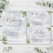 Grüne Blätter Foto Winter Wedding Save The Date (Personalisiere diese Kollektion eines unabhängigen Creators.)