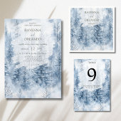 Winter-Schnee-Baum-Wald-Hochzeit-Dankeskarten Ankündigung