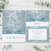 Winter Wonderland Joined Hearts Wedite Einladung (Personalisiere diese Kollektion eines unabhängigen Creators.)