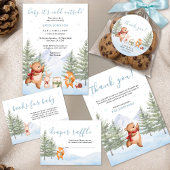 Winter-Waldtiere-Baby-Shower-Rücksendeadresse