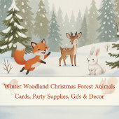 Winter Woodland Merry Christmas Forest Animals Serviette