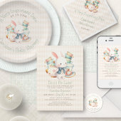 Wonderland Rabbit Tee Party 1. Geburtstag Einladung