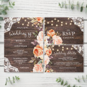 Wood Blush Peach Floral Save the Date Word Suche Einladung (Personalisiere diese Kollektion eines unabhängigen Creators.)
