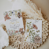 Wildblumen und Waldtiere Windelwindeln Begleitkarte