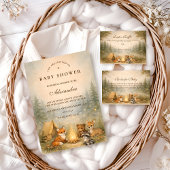 Woodland Campfire Baby Shower Einladung