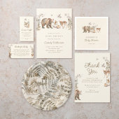 Waldtiere Baby Duschdusche Windelwindeln Begleitkarte