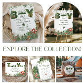 Woodland Fern & Mushroom Diaper Raffle Forest Begleitkarte