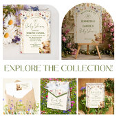 Bear & Wildblume Babydusche Adressaufkleber