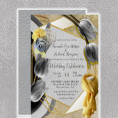 Geometric - Gold Glitzer Blume Bouquet RSVP Karte