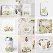 Gelbe orangefarbene Wildblumen Brautparty Willkomm Poster