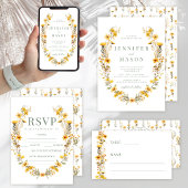 Hochzeitskranz in Gelber Wildblume Poster