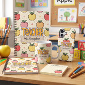 Gelbe Lehrer Schule Apfel Muster Große Geschenktüte