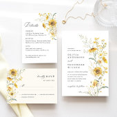 Yellow Wildflower Sunflower Wedding Save The Date