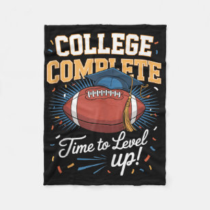 College Abgeschlossen Zeit zum Level Up Football L Fleecedecke