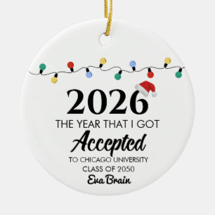 College-Aufnahme-Ornament, College-Frischling Keramik Ornament