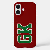 College Burgund Weinrot Varsity Monogramm Anfangsb Case-Mate iPhone Hülle (Rückseite)