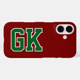 College Burgund Weinrot Varsity Monogramm Anfangsb iPhone 16 Hülle