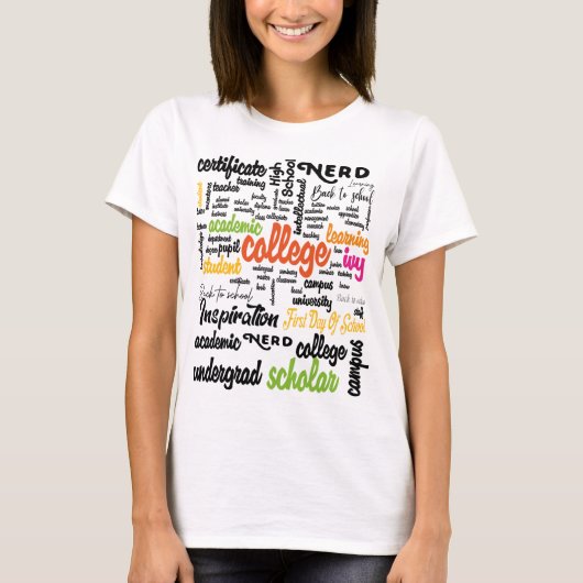 College Education Word Cloud patterns T-Shirt (Vorderseite)