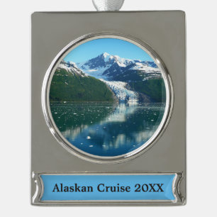 College Fjord I Schöne Alaska-Fotografie Banner-Ornament Silber