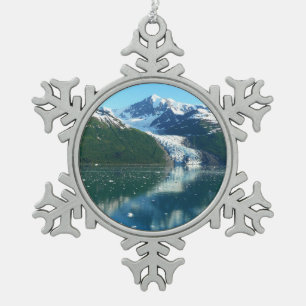 College Fjord I Schöne Alaska-Fotografie Schneeflocken Zinn-Ornament
