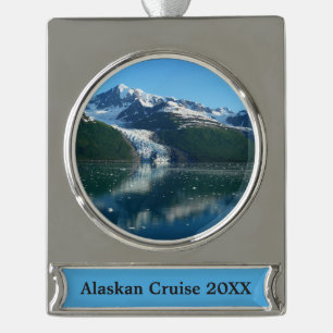 College Fjord II Schöne Alaska-Fotografie Banner-Ornament Silber