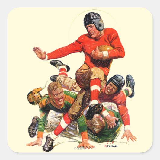 College Football Quadratischer Aufkleber (Vorderseite)