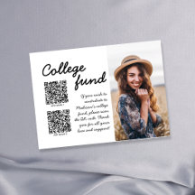 College Fund 2 QR Code Geschenk Schwarz & Weiß
