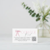 College Fund Qr Code Graduation Pink Bow Begleitkarte (Stehend Vorderseite)