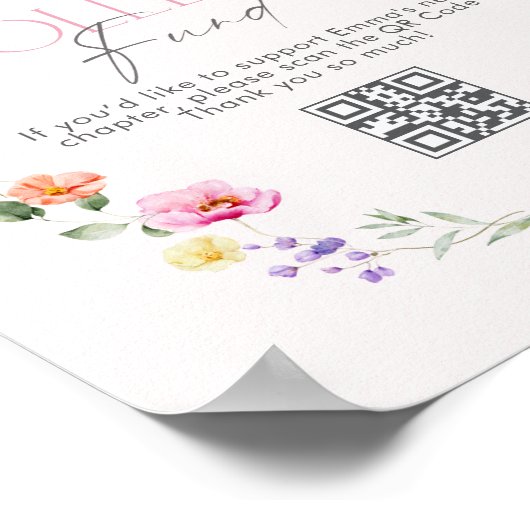 College Fund Qr Code Graduation Pink Bow Poster (Ecke)