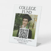 College Fund QR-Code-Schild mit Foto Classic Serif Sockelschild (Vorderseite)