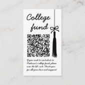 College Fund Schwarz-Weiß-Geschenk QR-Code Abschlu Begleitkarte (Vorderseite)