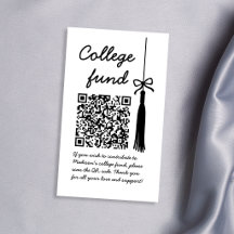 College Fund Schwarz-Weiß-Geschenk QR-Code Abschlu