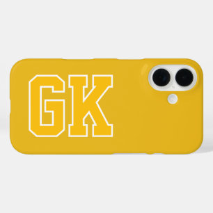 College Gelb Varsity-Monogrammanfänge iPhone 16 Hülle