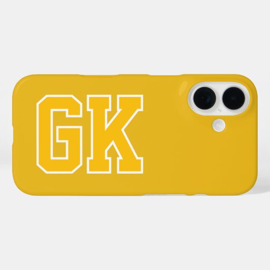 College Gelb Varsity-Monogrammanfänge Case-Mate iPhone Hülle (Rückseite (Horizontal))