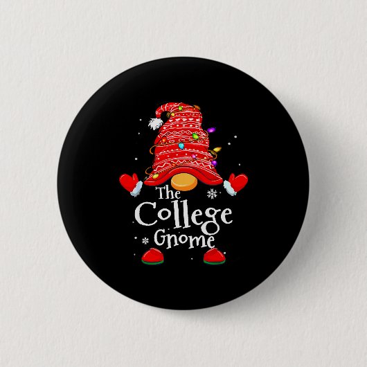 College Gnome - Xmas Family Matching Funny Christm Button (Vorderseite)