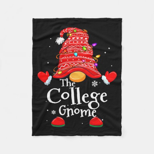 College Gnome - Xmas Family Matching Funny Christm Fleecedecke (Vorderseite)