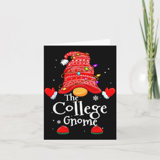 College Gnome - Xmas Family Matching Funny Christm Karte (Vorderseite)