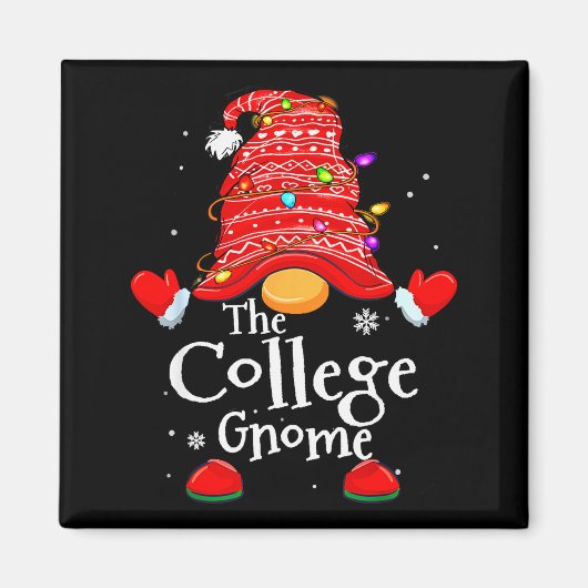 College Gnome - Xmas Family Matching Funny Christm Magnet (Vorne)